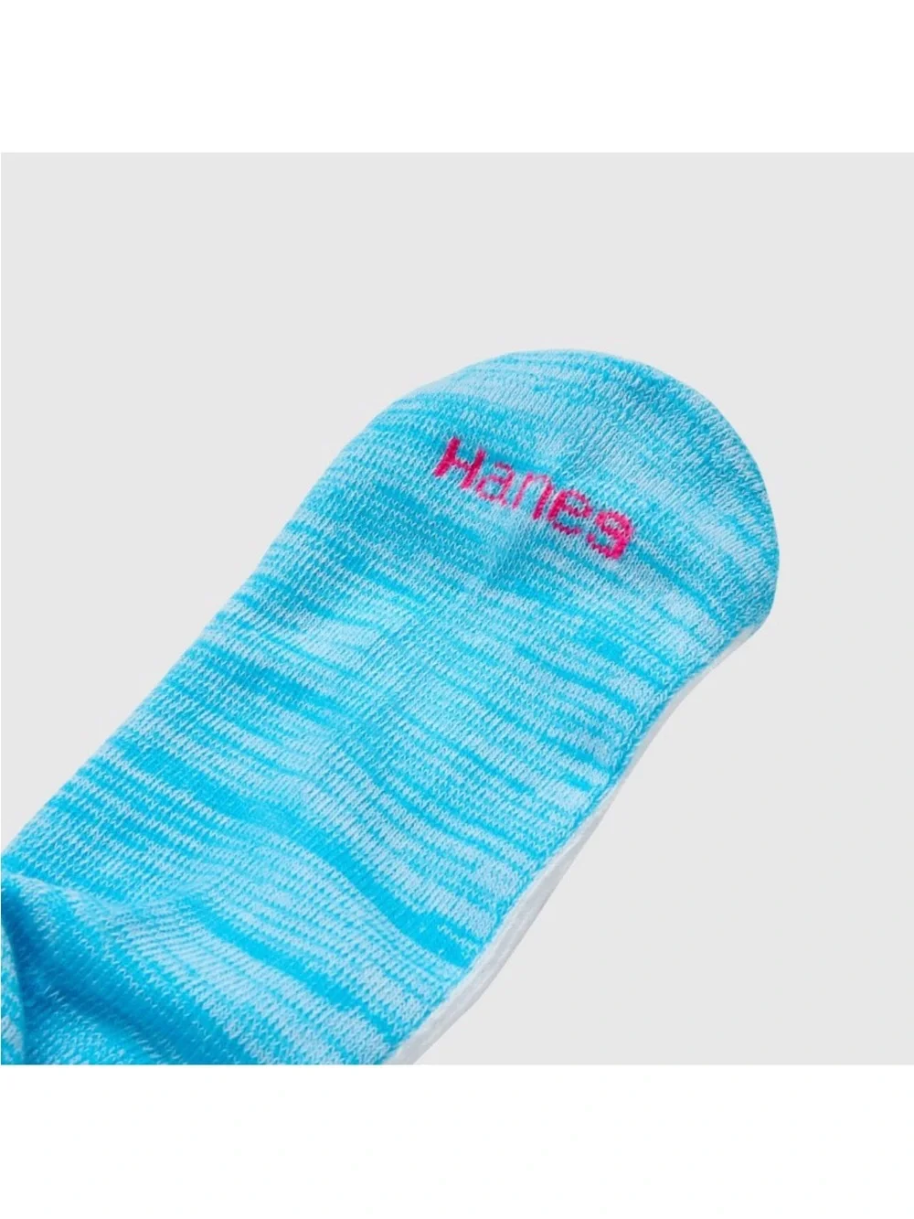 Hanes Girls Crew Socks - White with Pink & Purple Stripes